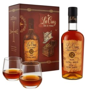 Rum La Cruz 12 YO 40% 0,7l + 2 szklanki w kartoniku