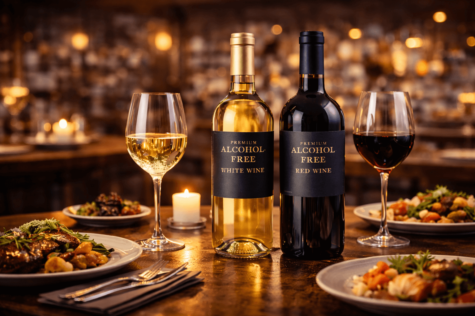 Butelki wina bezakoholowego klasy premium